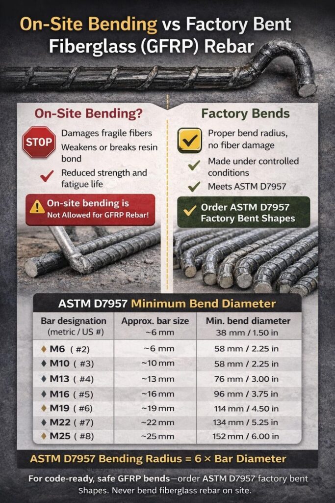 factory bent gfrp rebar