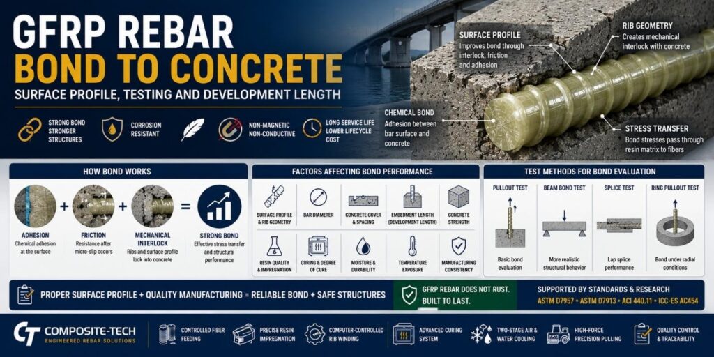 For GFRP rebar, bond is especially important