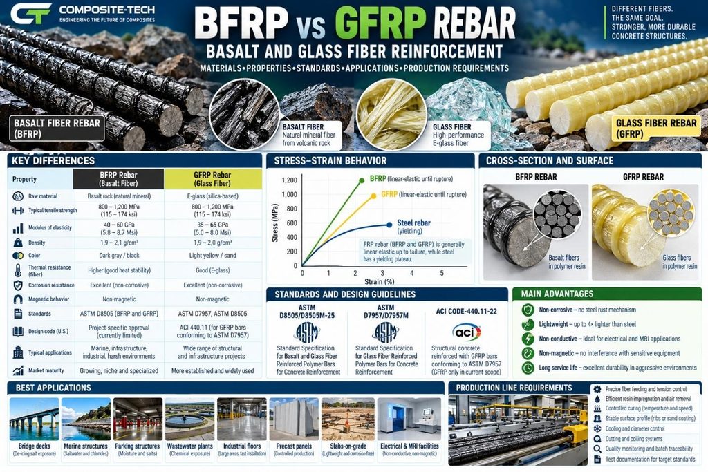 Basalt fiber rebar vs glass fiber rebar