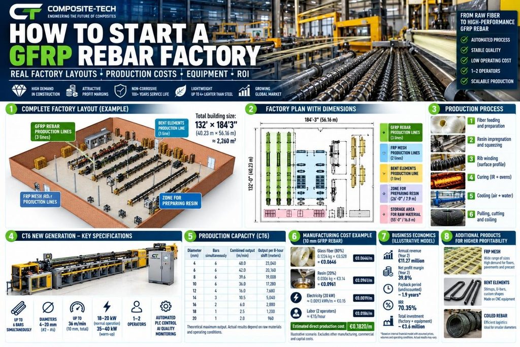 Start a GFRP Rebar Factory, Composite-Tech